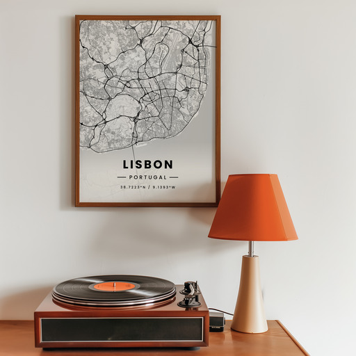 Lisbon in Light Poster - Street Map 10