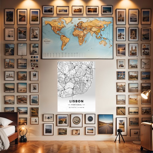 Lisbon in Light Poster - Street Map 8