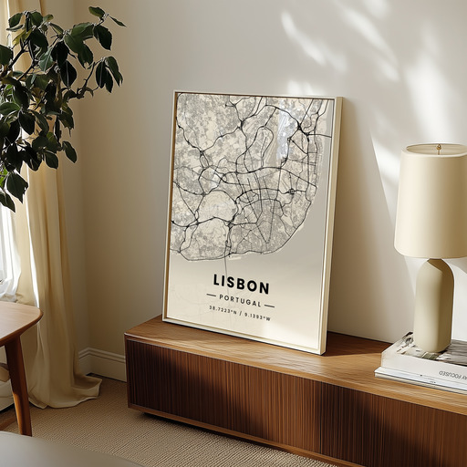 Lisbon in Light Poster - Street Map 9