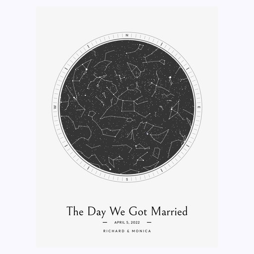 The Day We Got Married Poster - Classic Celestial Map 6