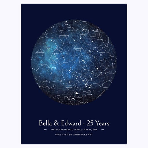 Our Silver Anniversary Poster in Starry - Celestial Map 6