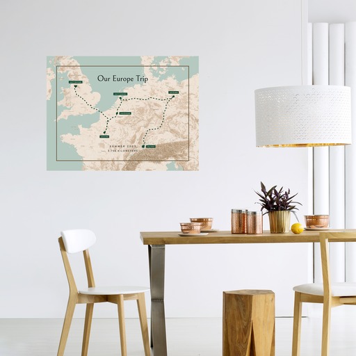 Our Europe Trip Poster - Route Map 11