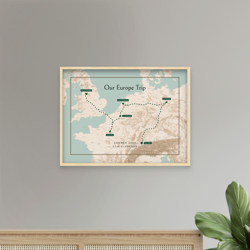 Our Europe Trip Poster - Route Map 8