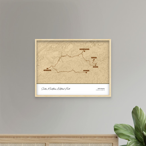 Trip to Smoky Mountains National Park Poster - Topo Map 9