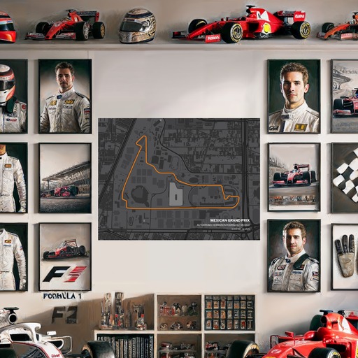 Mexican Grand Prix Poster - Track Map 8