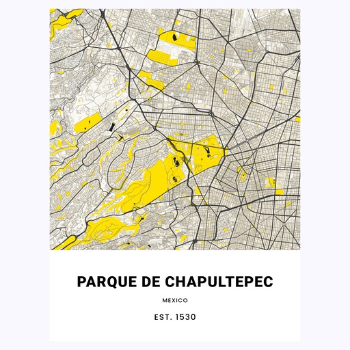Parque de Chapultepec Poster - Street Map 6