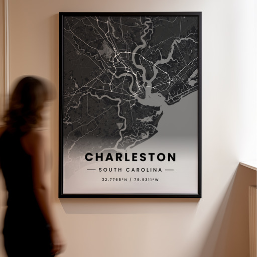 Charleston in Dark Poster - Street Map 11
