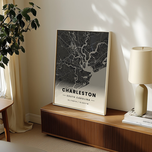 Charleston in Dark Poster - Street Map 9