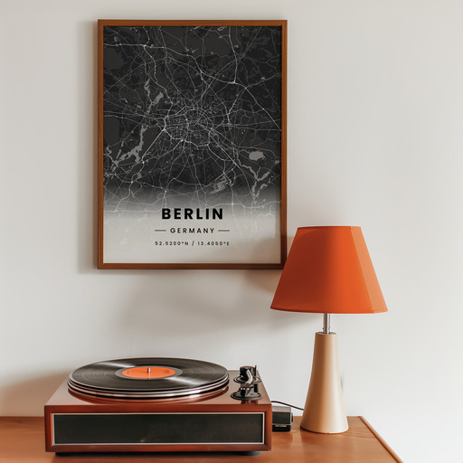 Berlin in Dark Poster - Street Map 10