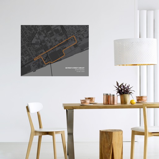 Detroit Street Circuit Poster - Track Map 11