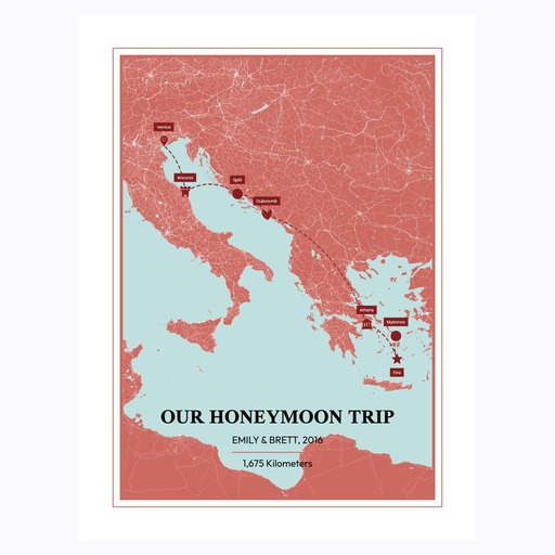 Our Honey Moon Trip Poster - Street Map 6
