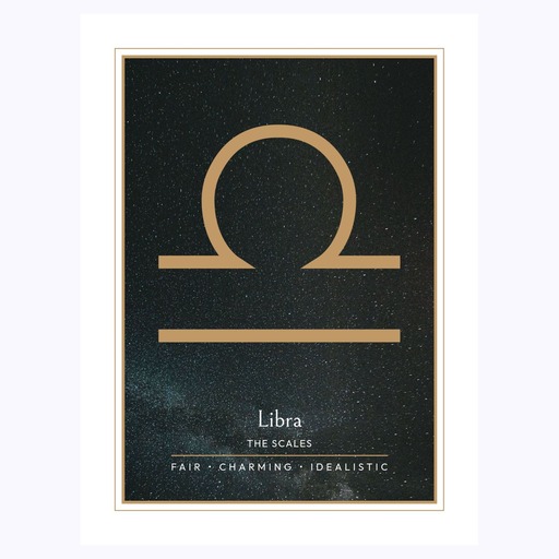 Libra in Simple Sharp Print - Custom Zodiac Sign Poster 6