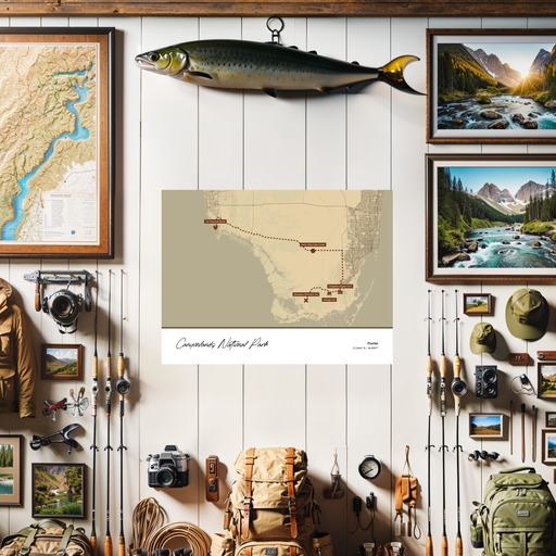 Our Trip to Everglades National Park Poster - Topo Map 8