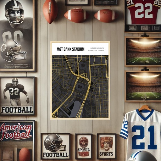 Baltimore Ravens Stadium Poster - Street Map 10