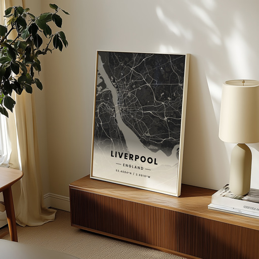 Liverpool in Dark Poster - Street Map 9