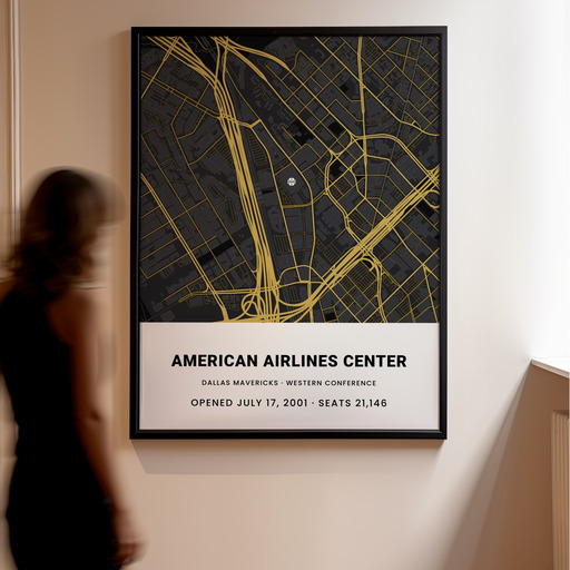Dallas Mavericks Arena Poster - Street Map 11