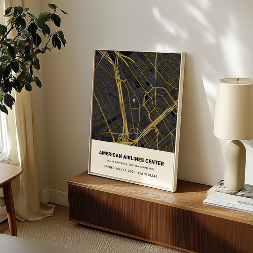 Dallas Mavericks Arena Poster - Street Map 9