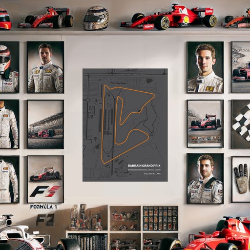 Bahrain Grand Prix Poster - Track Map 8