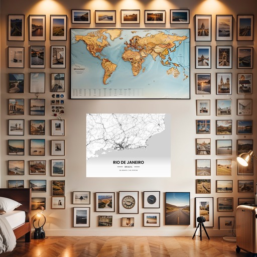 Rio de Janeiro in Light Poster - Street Map 8