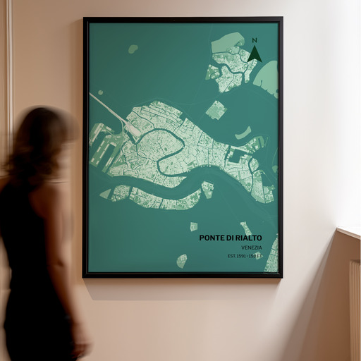 Rialto Bridge Poster - Street Map 10