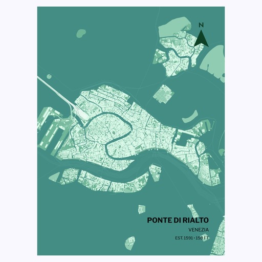 Rialto Bridge Poster - Street Map 6