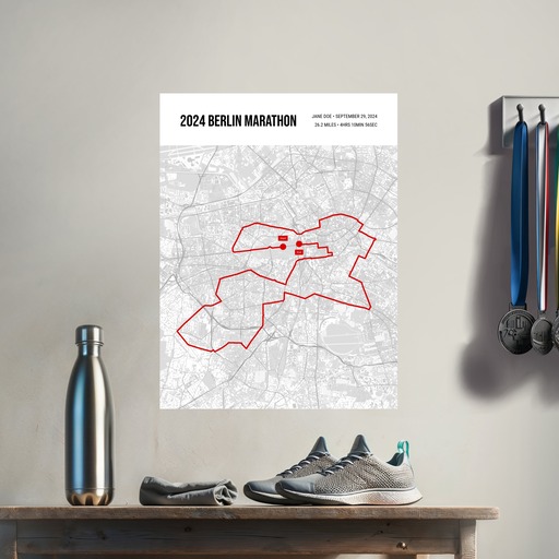 2024 Berlin Marathon Poster - Route Map 8