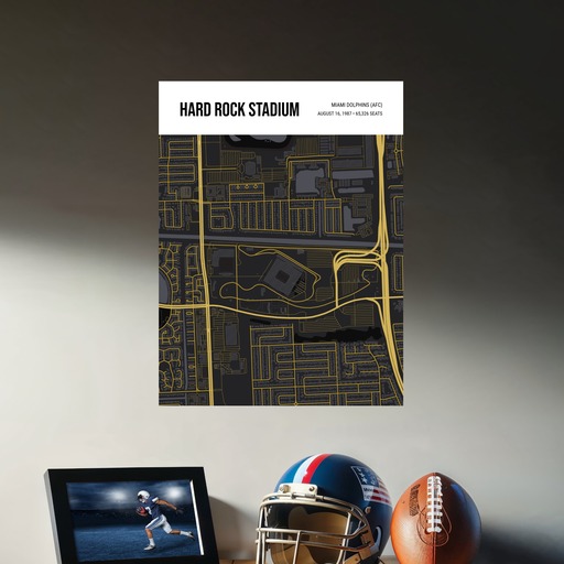 Miami Dolphins Stadium Poster - Street Map 9