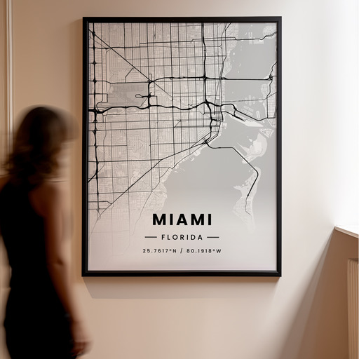 Miami in Light Poster - Street Map 11