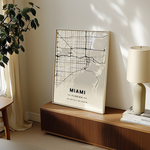 Miami in Light Poster - Street Map 9