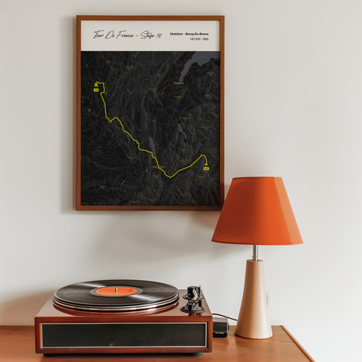 2023 Tour de France Stage 18 Poster - Route Map 10