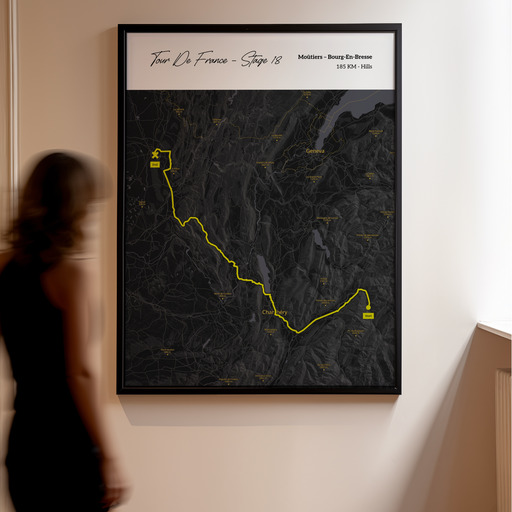 2023 Tour de France Stage 18 Poster - Route Map 11