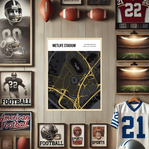 NY Giants Stadium Poster - Street Map 10