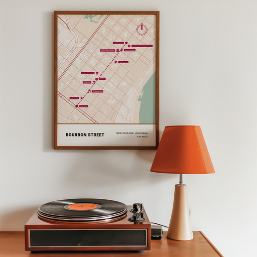 Bourbon Street Poster - Street Map 9
