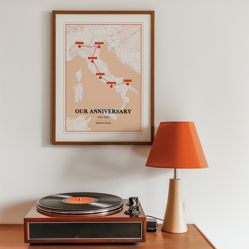 Our Anniversary Trip Poster for Her - Route Map 11