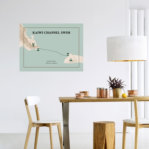 Kaiwi Channel Swim Poster - Route Map 11