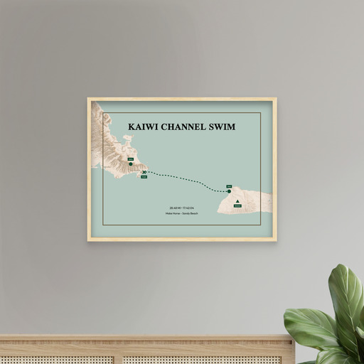 Kaiwi Channel Swim Poster - Route Map 8