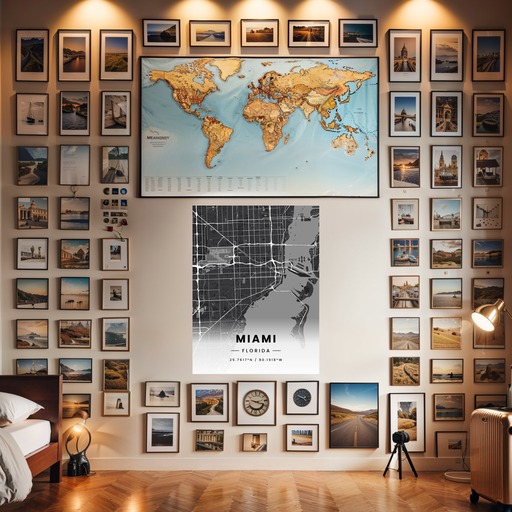 Miami in Dark Poster - Street Map 8