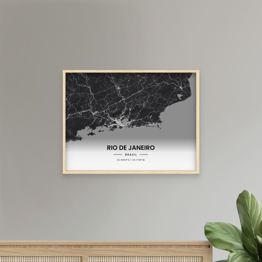 Rio de Janeiro in Dark Poster - Street Map 9