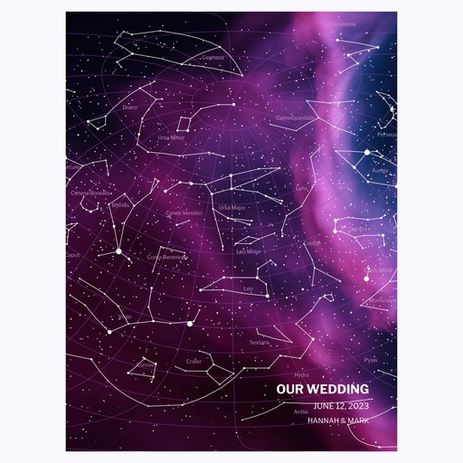 Our Wedding Poster in Nebula - Celestial Map 6
