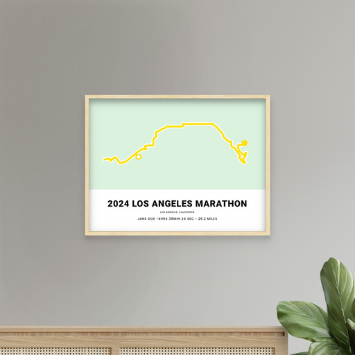 Minimalist 2025 Los Angeles Marathon Poster - Route Map 10