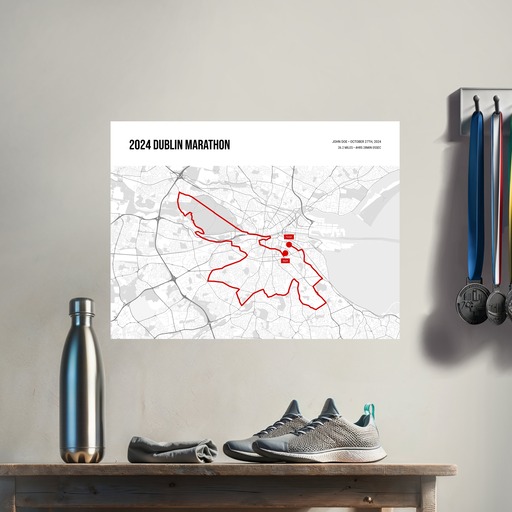 2024 Dublin Marathon Poster - Route Map 8