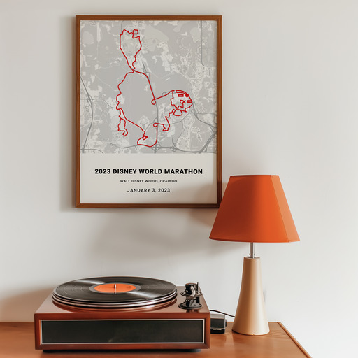 2023 Disney World Marathon Poster - Route Map 11