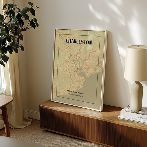 Charleston in Vintage Poster - Street Map 9