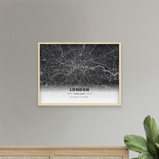 London in Dark Poster - Street Map 9