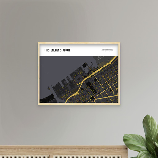 Cleveland Browns Stadium Poster - Street Map 10