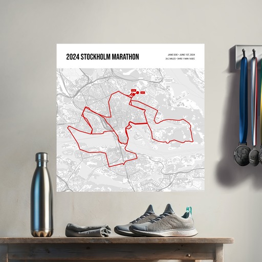 2024 Stockholm Marathon Poster - Route Map 8