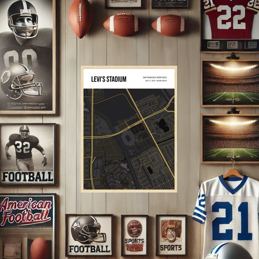 San Francisco 49ers Stadium Poster - Street Map 10