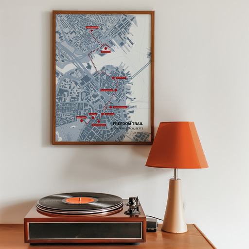 Boston Freedom Trail Map Poster - Route Map 10