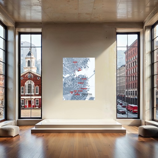Boston Freedom Trail Map Poster - Route Map 8