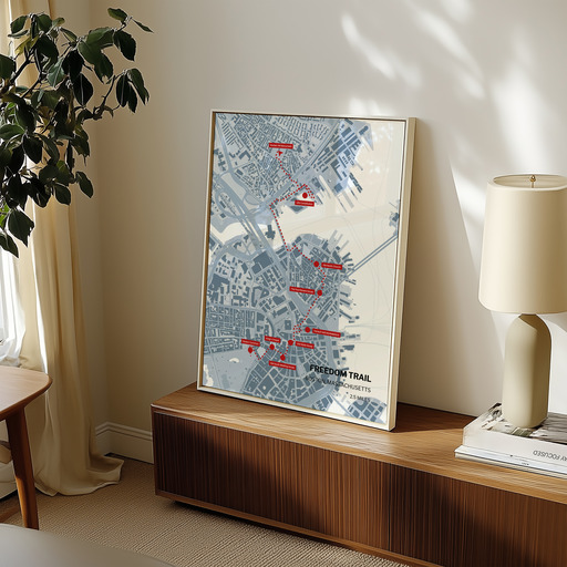 Boston Freedom Trail Map Poster - Route Map 9